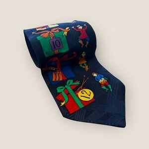 Signature Collection 12 Days of Christmas Silk Novelty Necktie Tie Cute